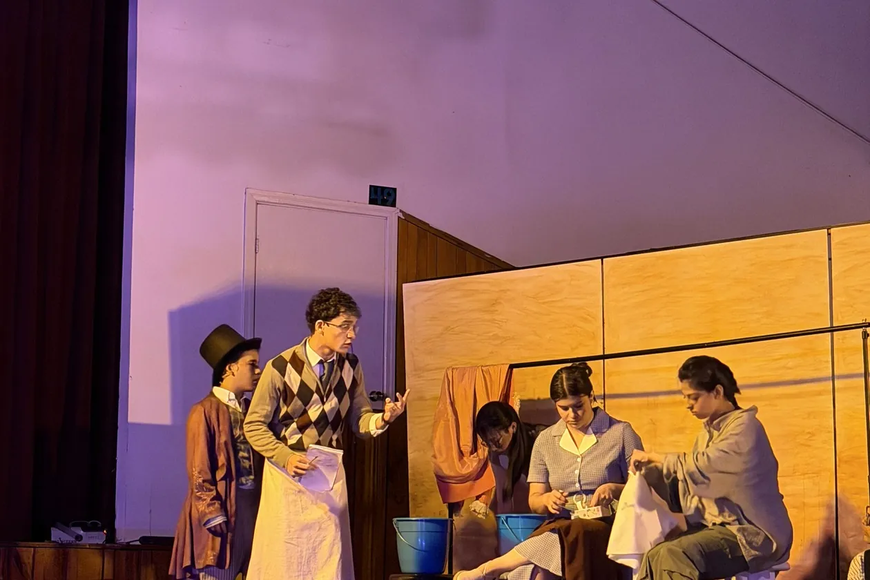 MBS students performing in a school theater production
