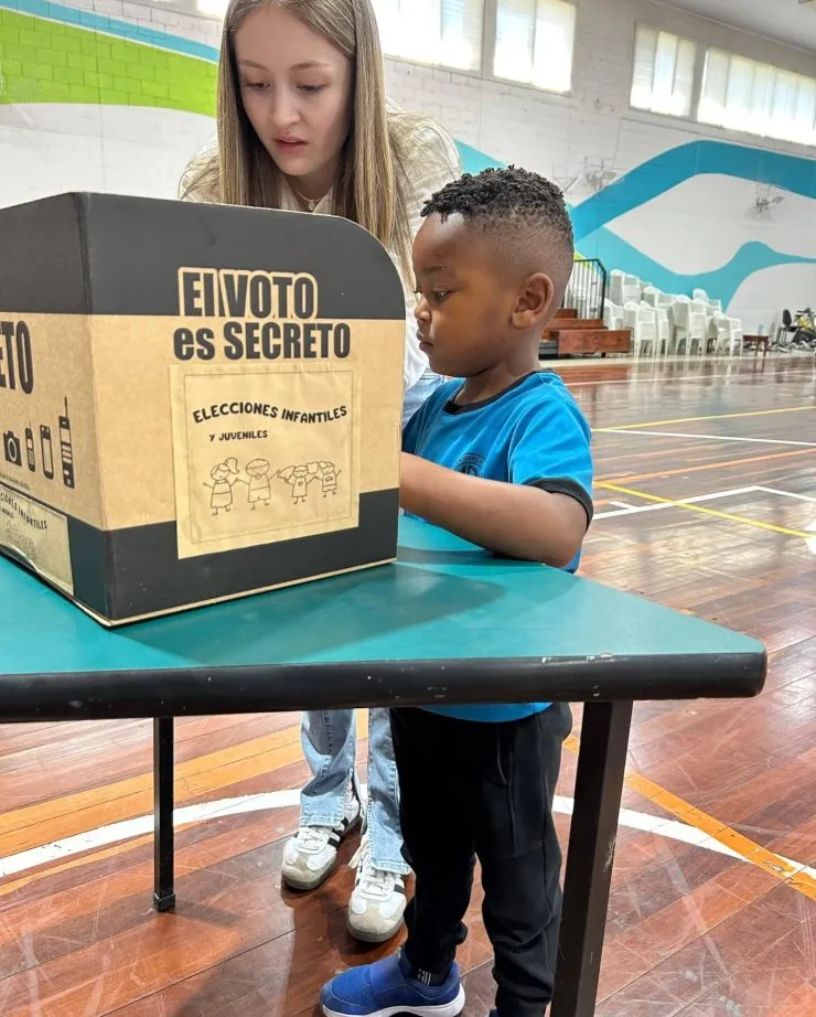 MBS students at the secret-ballot voting station on election day